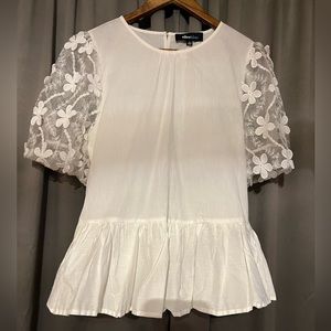 White Peplum Top